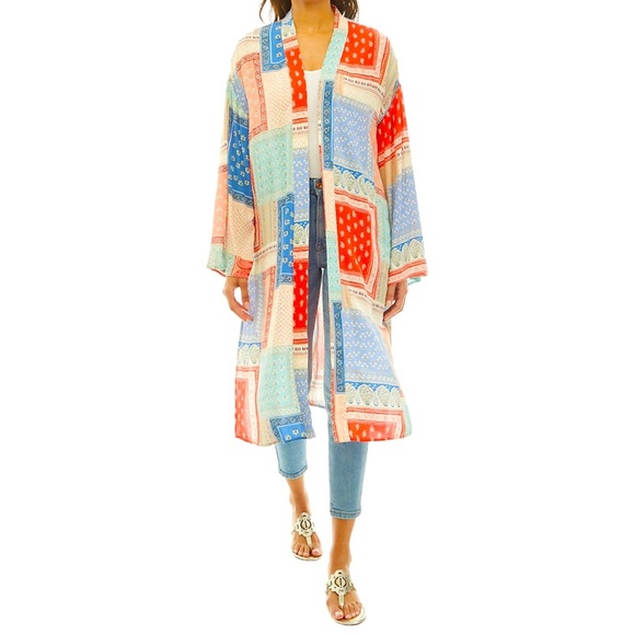 Wonderly • Boho Patchwork Long Sleeve Kimono - Picture 1 of 13